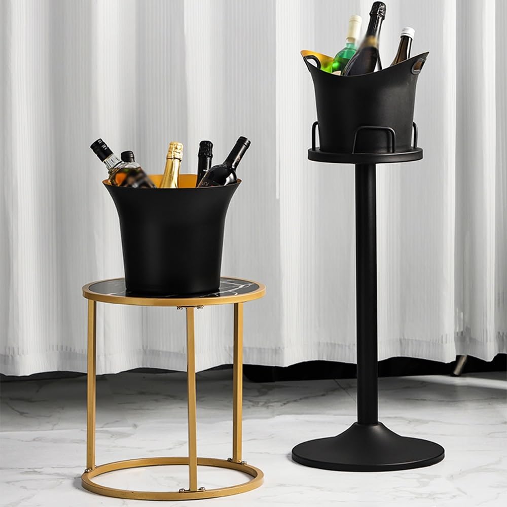 Ice Bucket for Parties, Stainless Steel Ice Bucket, Ice Bucket with Stand, Large Champagne Ice Bucket, Tall Ice Bucket for Cocktail Bar Parties(Silver)