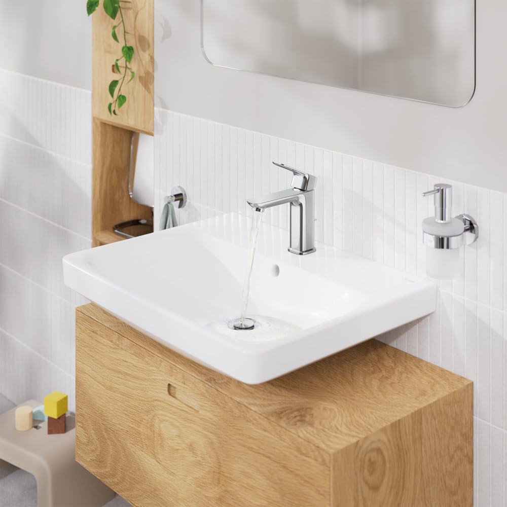 Grohe 1053490000 Cubeo Single Hole Single Handle S-Size Bathroom Faucet, Cold Start, 1.2 GPM, Starlight Chrome