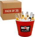 Reusable Red Plastic Ice Bucket for Parties - Large Beverage Tub, Wine Cooler, Beer Bucket, Drink Holder for Indoor/Outdoor Bars, Galvanized Tubs, Party Celebration, 201 Oz (Pack of 36)