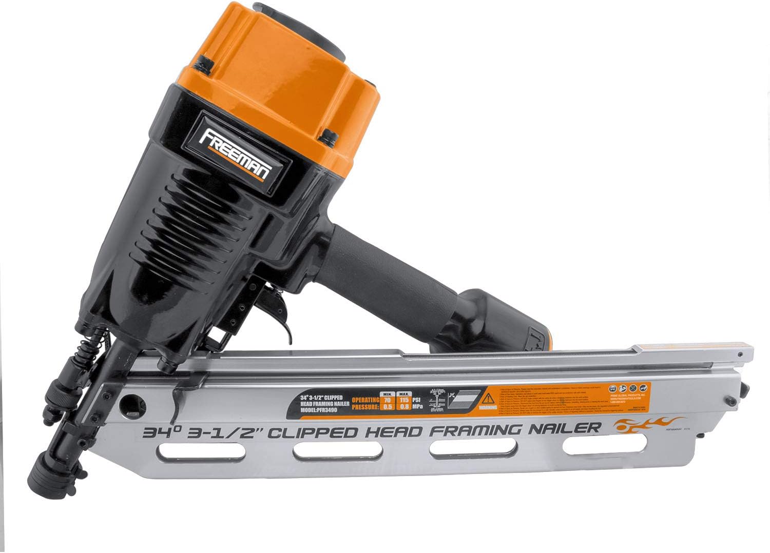 Freeman PFR3490 Pneumatic 34 Degree 3-1/2' Framing Nailer with Belt Hook