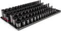 TEKTON 3/8 Inch Drive Shallow, Semi-Deep, and Deep 12-Point Impact Socket Set with Rails and Trays, 102-Piece (1/4-1 in., 6-24 mm) | SID91221