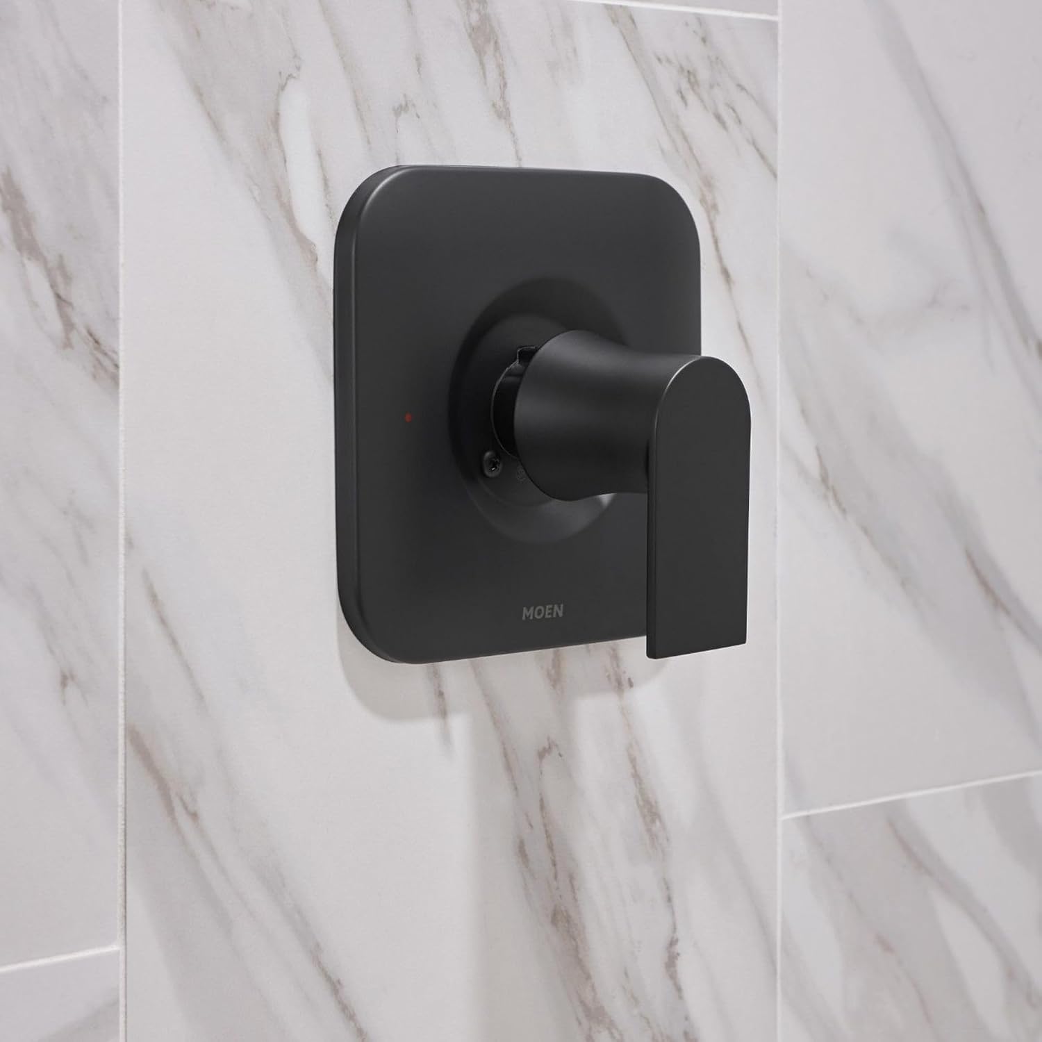 Moen Genta LX Pressure Balancing Eco-Performance Modern Shower Trim with Showerhead and Lever Handle, Posi-Temp Valve Required, Matte Black, T2472EPBL