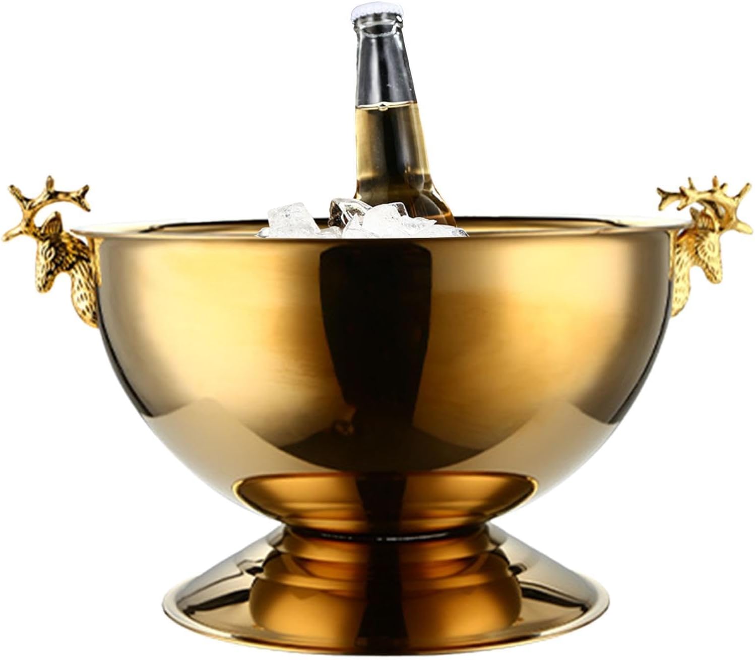 Ice Bucket Beverage Tub 14L Beer Wine Chiller Reusable Multipurpose Champagne Bucket Cooling Container for Holiday Restaurant, Gold(Gold)