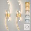 CANEOE Modern Wall Sconce Set of, 5CCT Dimmable Indoor Led Wall Sconce Lighting Set of 2, 31.5 Inch Wall Light Fixtures, Gold Led Wall Lamps for Living Room Bedroom Bathroom Hallway