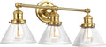 Design House Augustin Vanity Light, 3-Light, Seeded Glass Warm Glow, Dimmable, Up/Down Glow, Easy Installation, E26 Socket, Satin Gold, 25.9 in L x 8.3 in D x 11.1 in H, 589036-SG