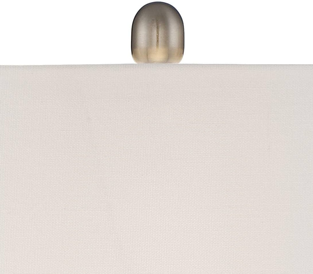 360 Lighting Roxie Modern Table Lamps with White Marble Risers 31' Tall Set of 2 Brushed Nickel Off-White Rectangular Fabric Shade for Bedroom Living Room Bedside Nightstand Home Office