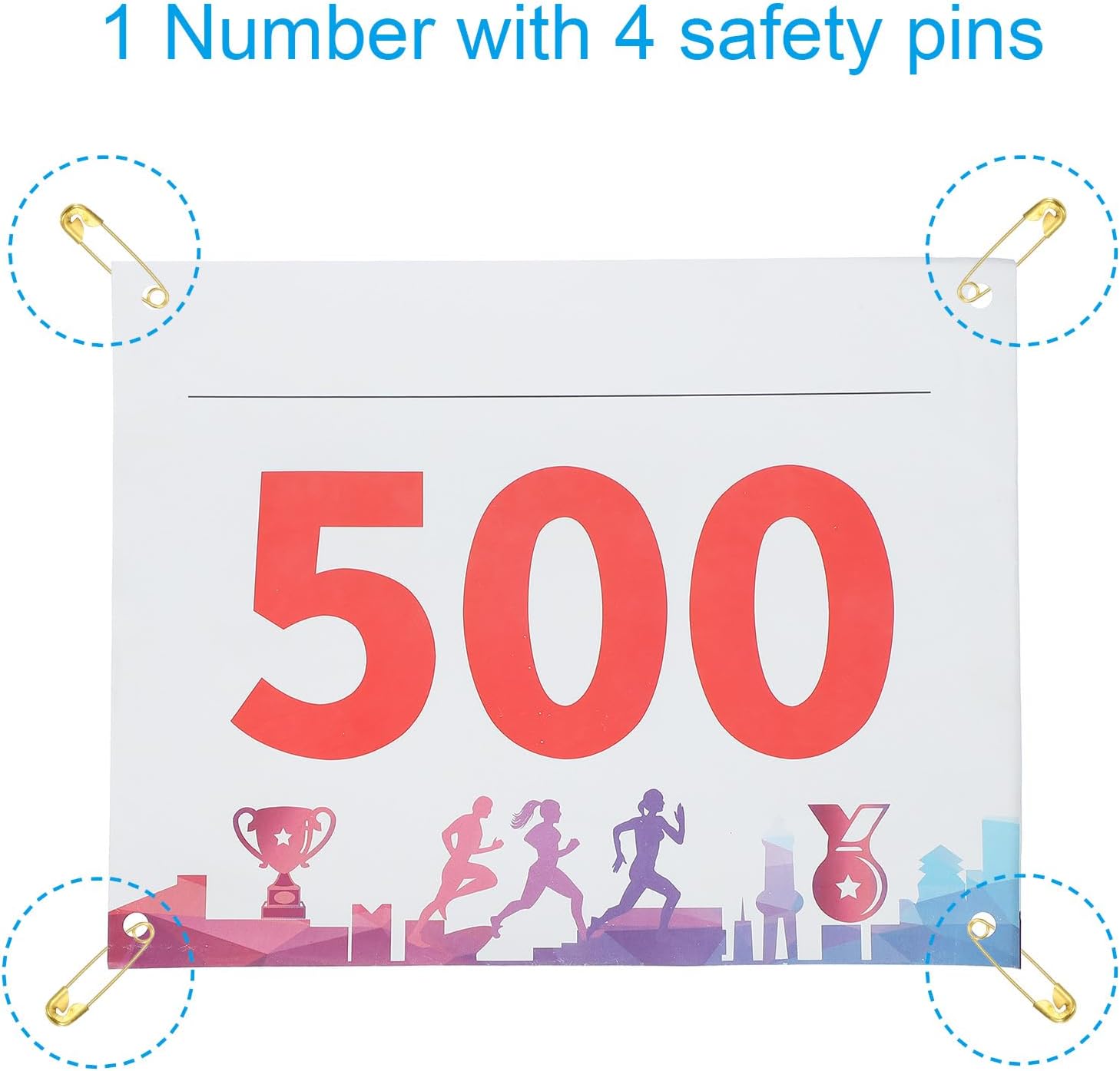 PATIKIL Tearproof Running Bib Numbers, Medals Waterproof Race Competitor Numbers with Safety Pin for Marathon Sports Game Competition Runner