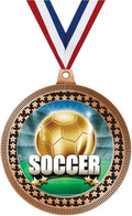 Crown Awards 2.75' Soccer Titan Series Medal Award, Bronze Vega Soccer Titan Series Team Trophy Award Includes Free Neck Ribbon Prime