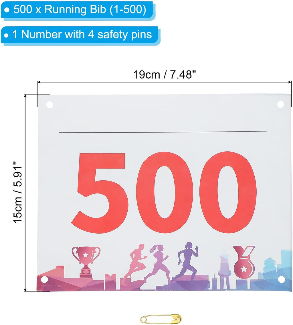 PATIKIL Tearproof Running Bib Numbers, Medals Waterproof Race Competitor Numbers with Safety Pin for Marathon Sports Game Competition Runner