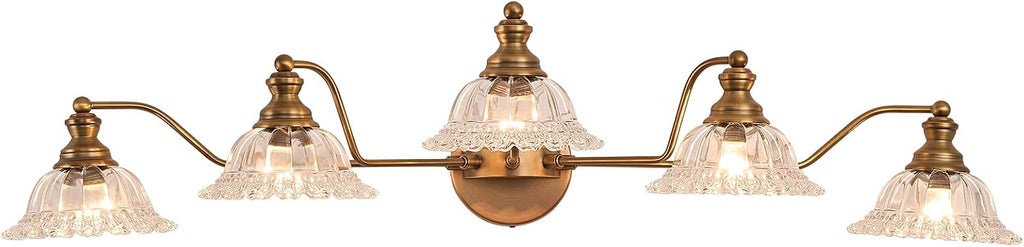 XIEDUN Vintage Brass 5 Light Vanity Light Bathroom Light