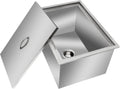 Drop in Ice Chest, Outdoor Kitchen Ice Bar Stainless Steel Ice Cooler, Commercial Ice Bin with Hinged Cover, Ice Bucket, for Cold Wine Beer