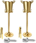 Champagne Bucket with Stand,Ice Bucket kits with Stand (Antler Gold, 2 packs)