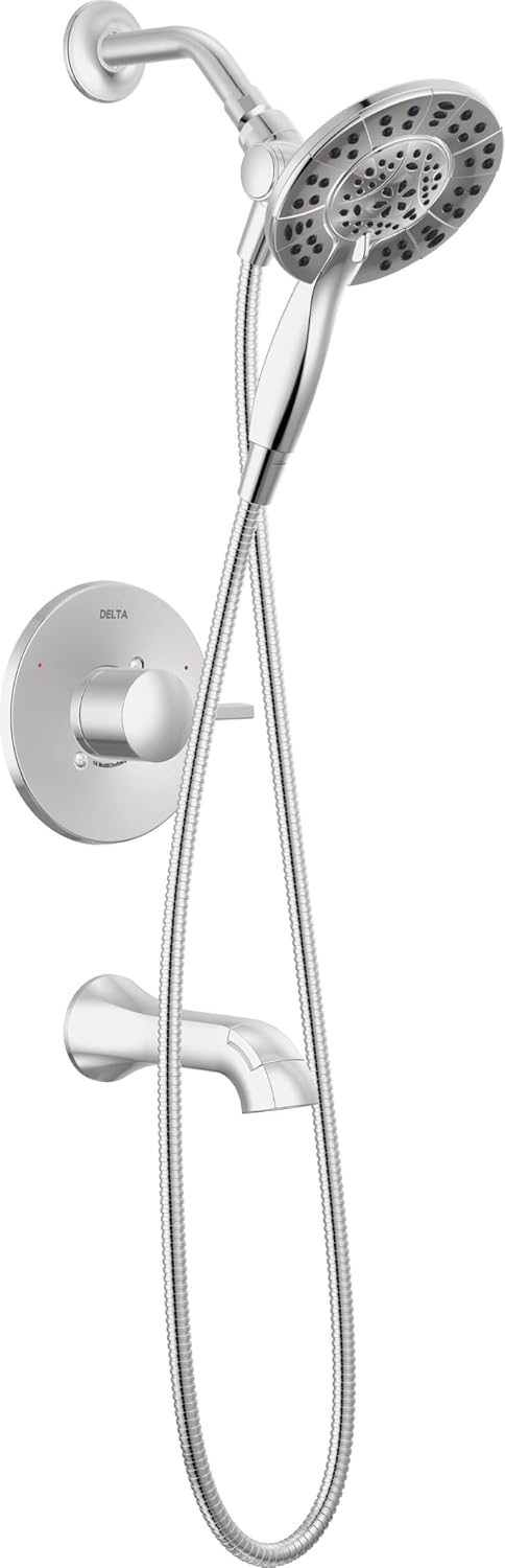 Delta Albion Bathtub Shower Faucet Set in Chrome 1.75 GPM, T144855-I