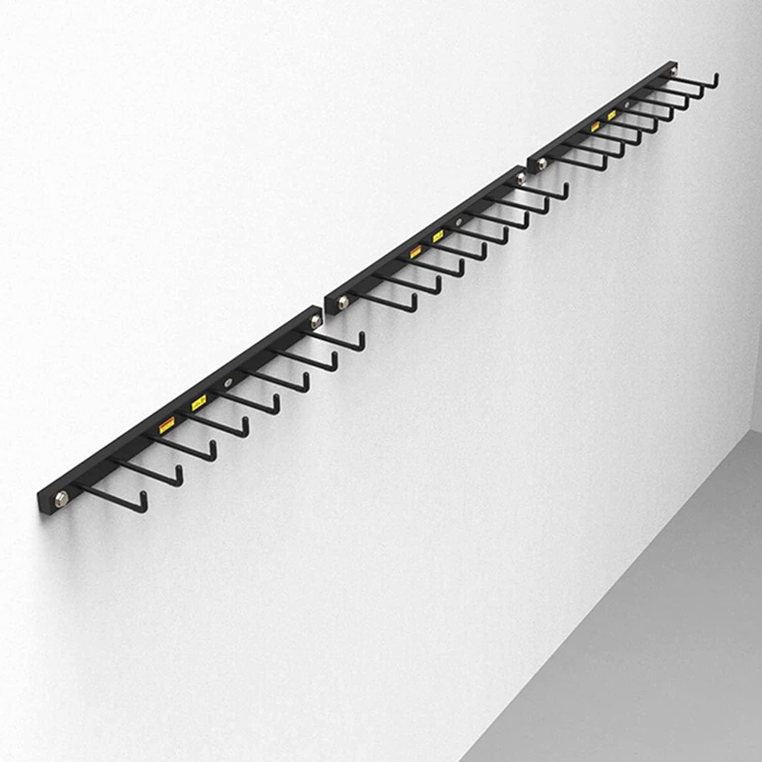 Ribbon Storage Organizers Rack Gymnastics Medal Holder for Girls Boys, Wall Mount Race Running Medal Hanger Display with 24 Inch L for Awards Ribbons, Black
