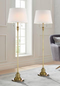 360 Lighting Spenser Traditional 58' Tall Standing Floor Lamps Set of 2 Lights Pull Chain Gold Metal Brushed Antique Brass Finish Living Room Bedroom House Reading Office Home Decor Entryway Dining