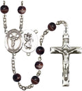 Bonyak Jewelry St. Christopher/Cheerleading Silver-Plated Rosary - Every Birth Month Color and More