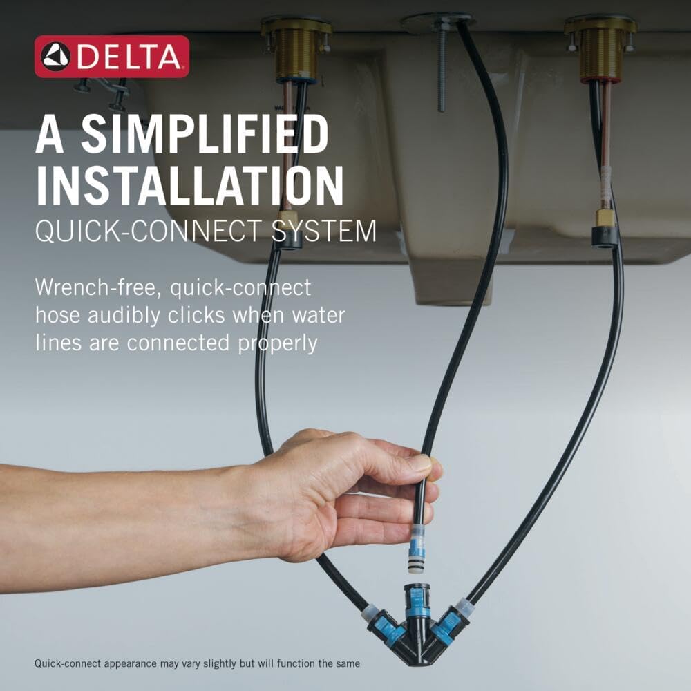 Delta Faucet Esato Widespread Bathroom Faucet Chrome, Bathroom Faucet 3 Hole, Bathroom Sink Faucet, Drain Assembly Included, Chrome 35897LF