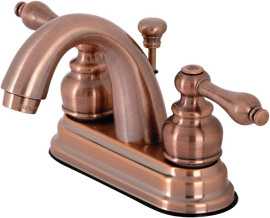 Kingston Brass KB561ALAC Restoration 4-Inch Centerset Bathroom Faucet, Antique Copper Finish, 3-1/2 Inch Spout Reach