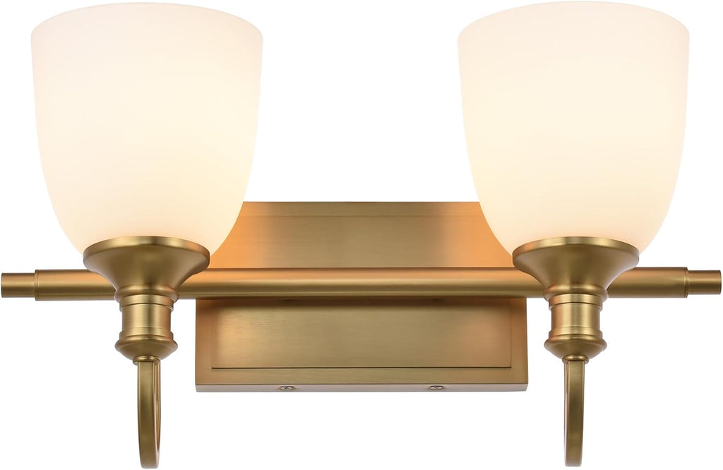 2 Light Aged Brass Vintage Bathroom Vanity Light Fixtures | Vintage, 2 Light, Aged Brass, Gold, Bedroom, Bathroom, Living room, over mirror, over table