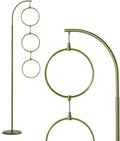 Brightech Nova Modern Floor Lamp - Contemporary Arc Tall Lamp with 3-Circle Ring-Style Pendant - Over the Couch Standing Lamp on Arching Pole - Eclectic Tall Lamp Matches Living Room Décor - Green