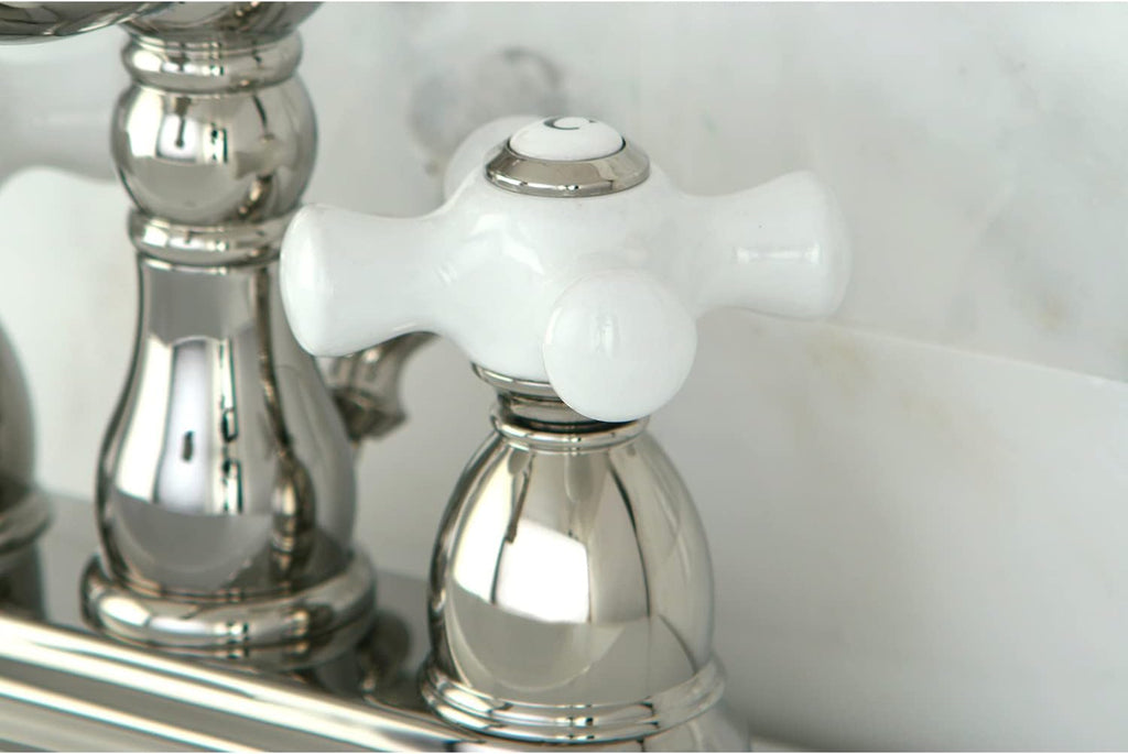 Kingston Brass KB1606PX Heritage 4 in. Centerset Bathroom Faucet, Polished Nickel