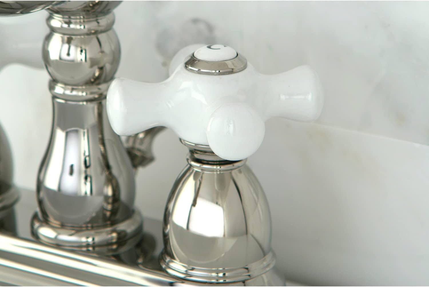Kingston Brass KB1606PX Heritage 4 in. Centerset Bathroom Faucet, Polished Nickel