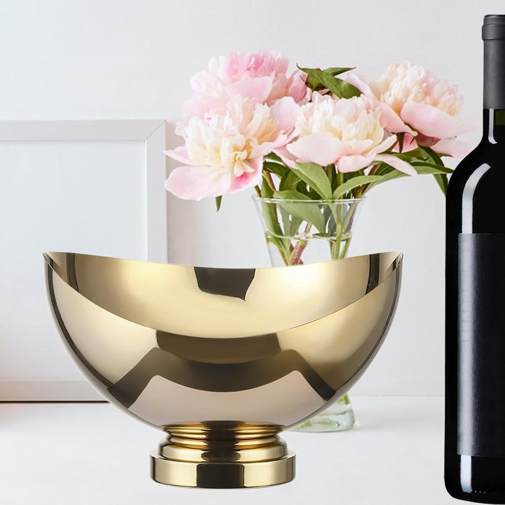 Stainless Steel Ice Bucket Beverage Tub Ice Tub Container Drink Chiller Practical Cooling Container Drink Bucket for Holiday, Gold(Gold)
