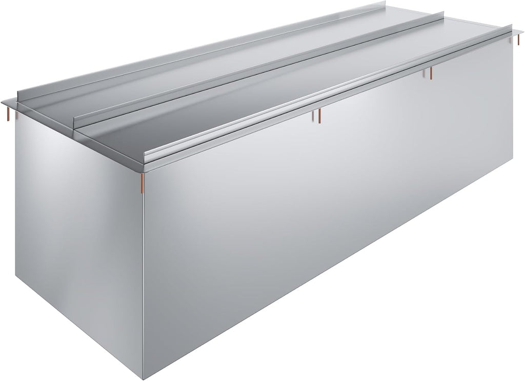 AmGood 18 in. x 48 in. Stainless Steel Drop-In Ice Bin with Sliding Lid