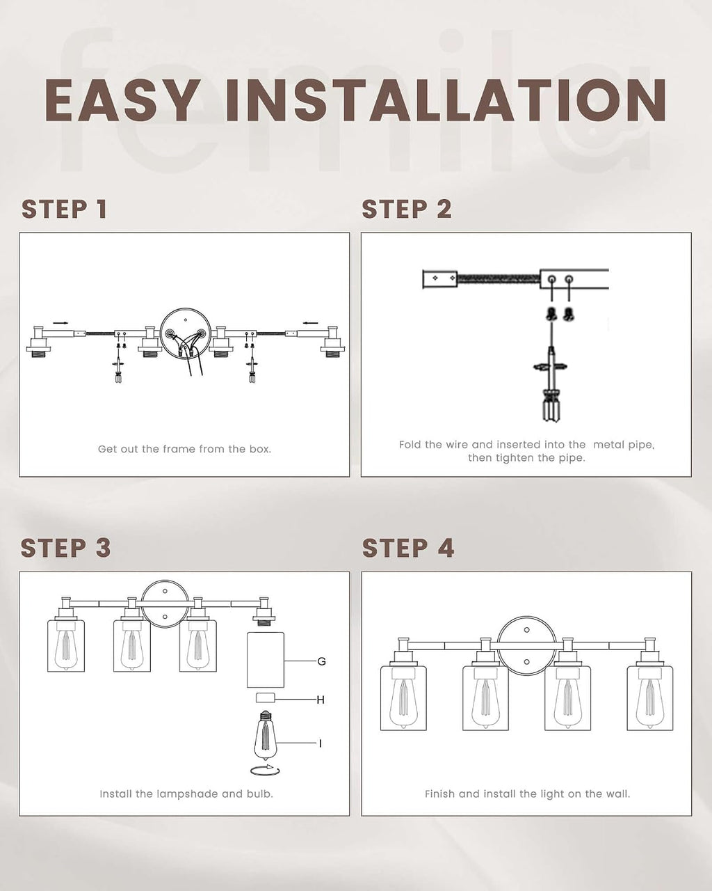 FEMILA 32' Bathroom Light Fixtures, Oil Rubbed Bronze Vanity Light, 5 Light Bathroom Lights Over Mirror, 4FYC56B-5W ORB