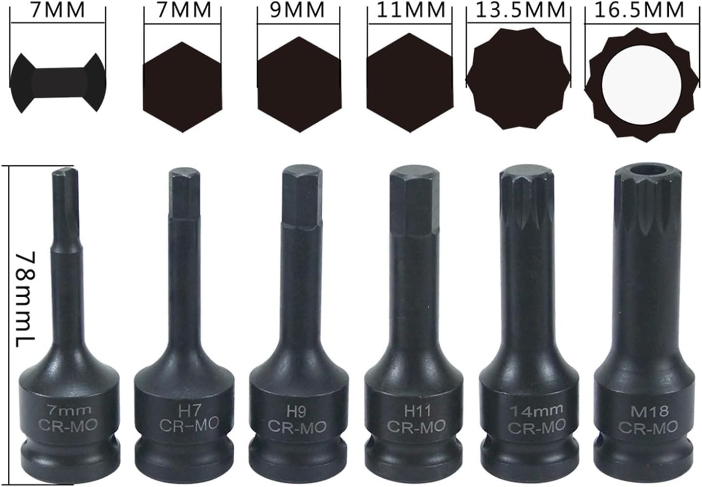 12Pc Impact Brake Caliper Special Socket Set Compatible with VW Porsche Benz BMW 1/2' Square Drive