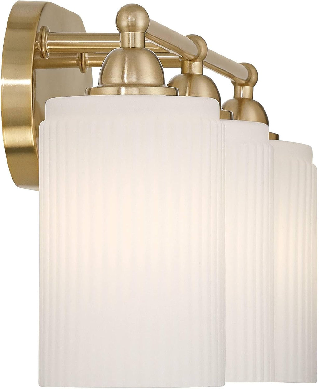 360 Lighting David 22' Wide Soft Gold and Fluted Glass 3-Light Bath Light