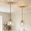 5.9' Mini Black Gold Pendant Lights Kitchen Island 2 Pack, Small Brushed Brass Hammered Glass Pendant Light Fixtures, Modern Hanging Lights Kitchen Pendant Lighting over Sink Bathroom Dining Room