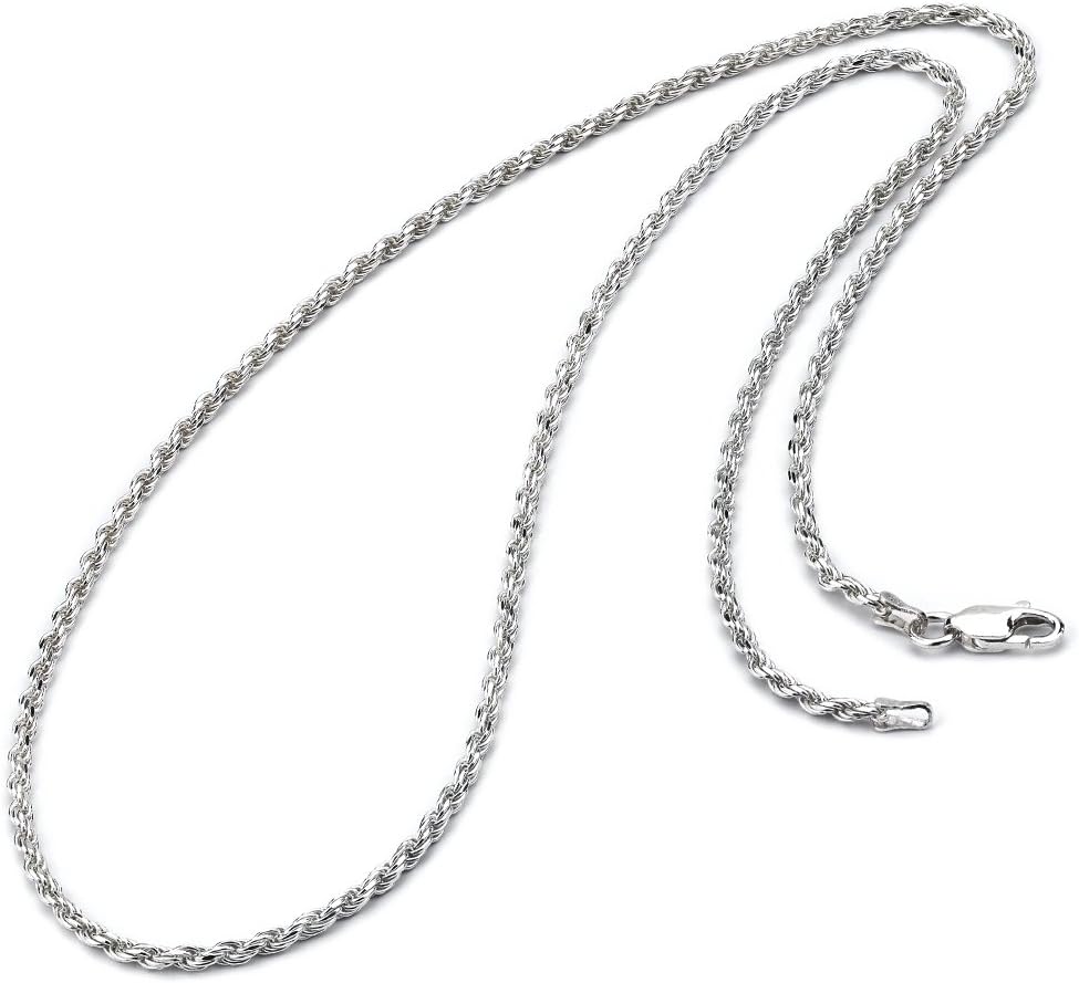 Metal Masters 2.3MM Sterling Silver Rope Necklace Chain 16' 18' 20' 22' 24' 30'