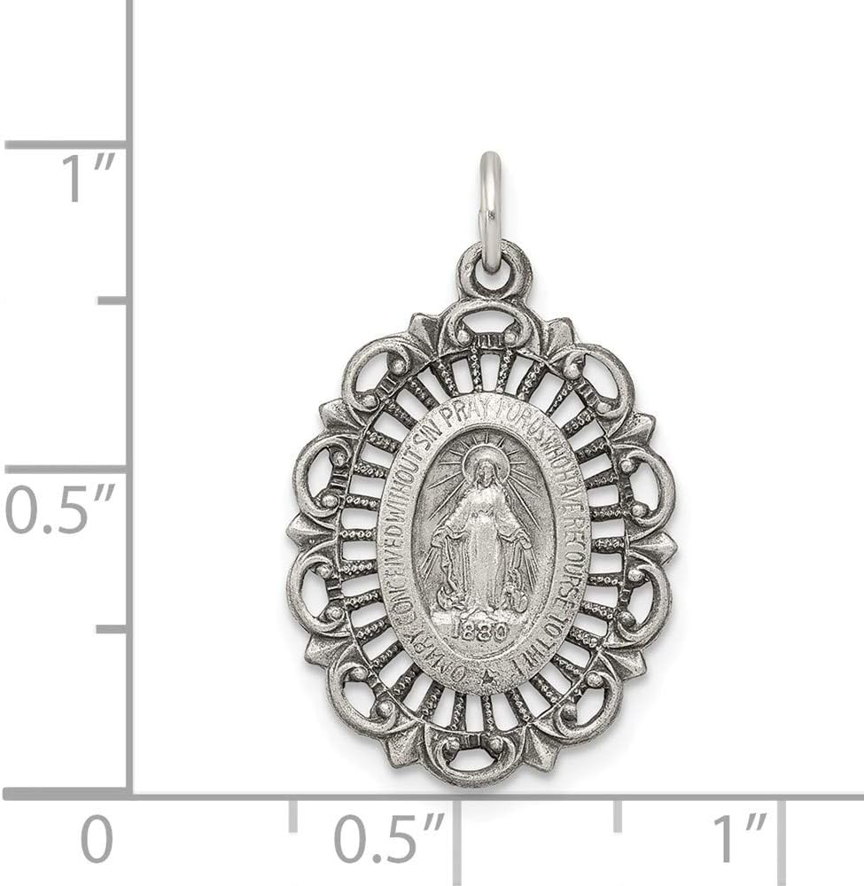 Sterling Silver Antiqued Miraculous Medal