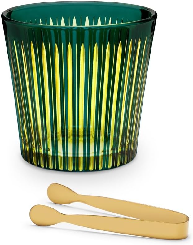 Prism Ice Bucket + Tongs - Green