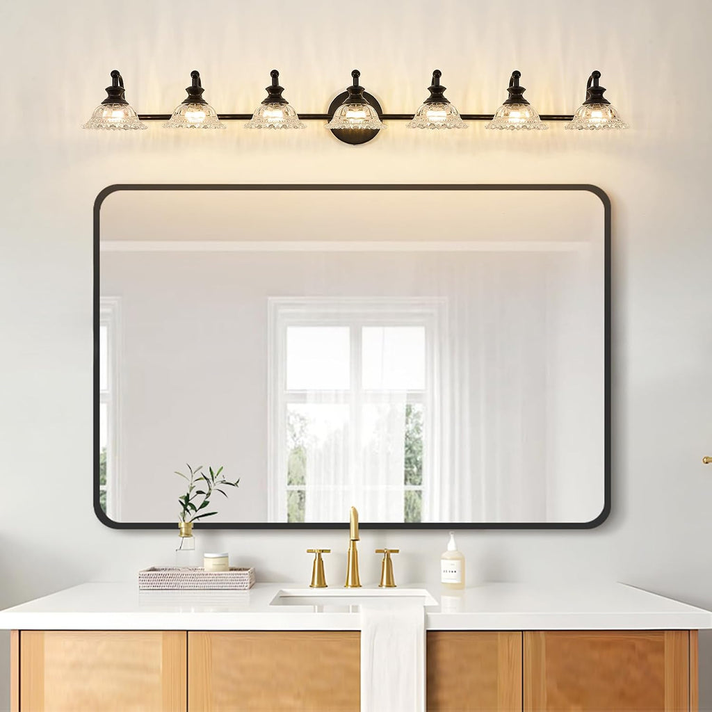 XIEDUN Black 7 Light Vanity Light Bathroom Light Fixtures