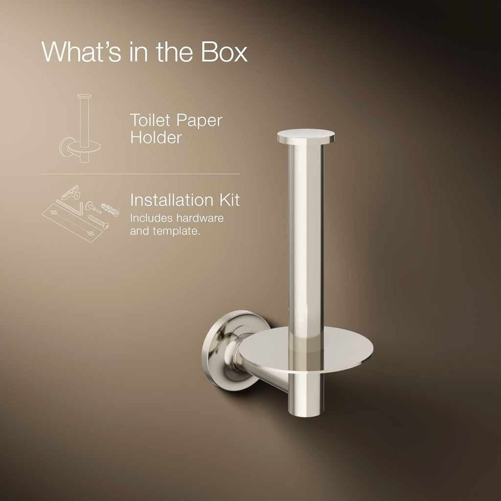 KOHLER K-14444-SN Purist Toilet Tissue Holder, Vibrant Polished Nickel