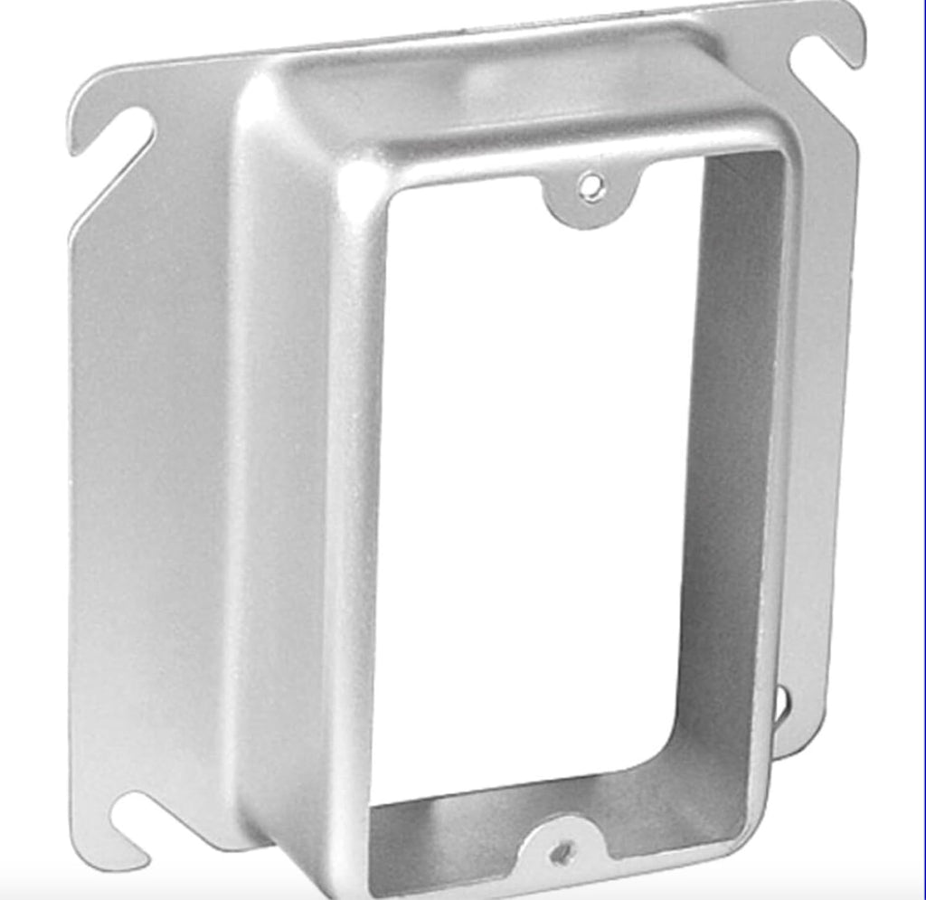 Electrical One Gang 4' x 4' Device Ring 1-1/4' Raised Plaster Ring/Mud Ring 1-1/4' Raised Ring 1 Gang Used to Make Outlet/Switch Flush to Wall Ideal for Double 5/8' Drywall (50)