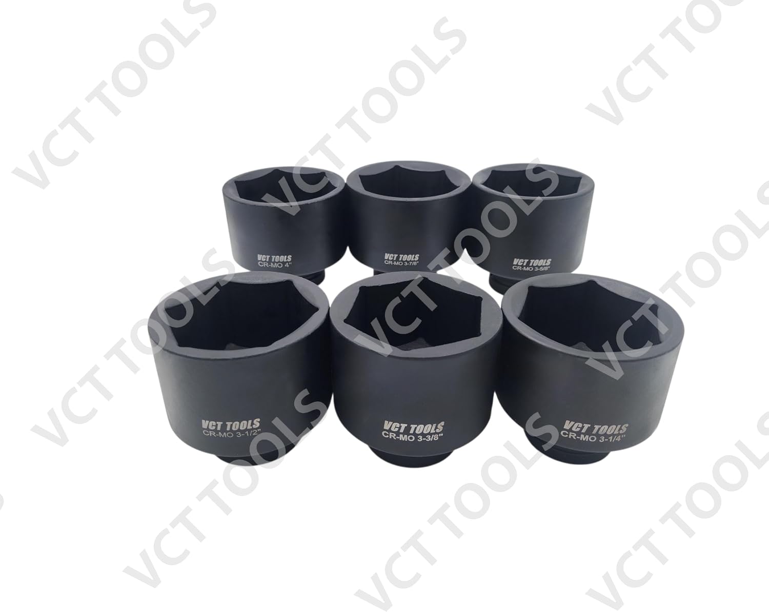 VCT 1' Drive Jumbo 6pc, Standard Impact Socket Set, Heavy-Duty 6-Point SAE 3-1/4' - 4'