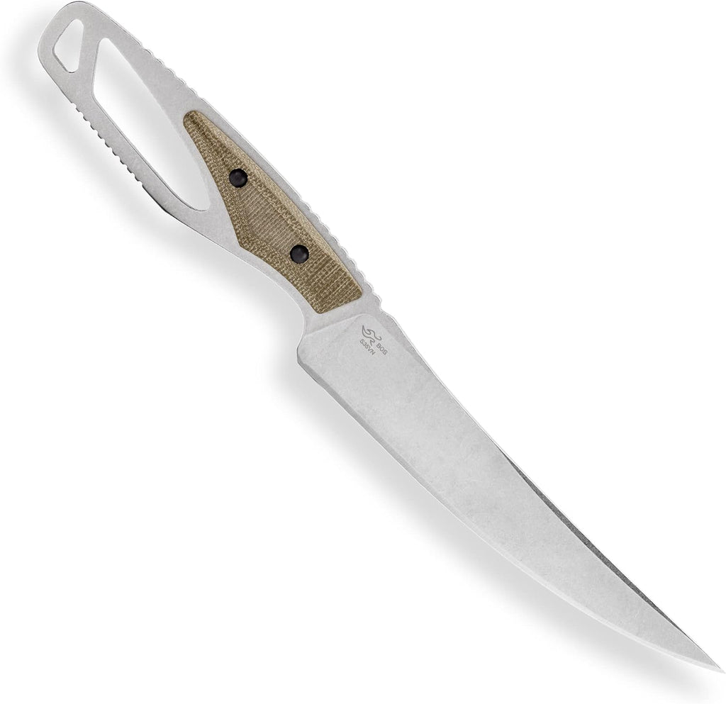 Buck Knives 636 Paklite Processor Pro Fixed Blade Hunting Knife, 5 3/4 S35VN Steel Blade, Micarta Handle, with Sheath