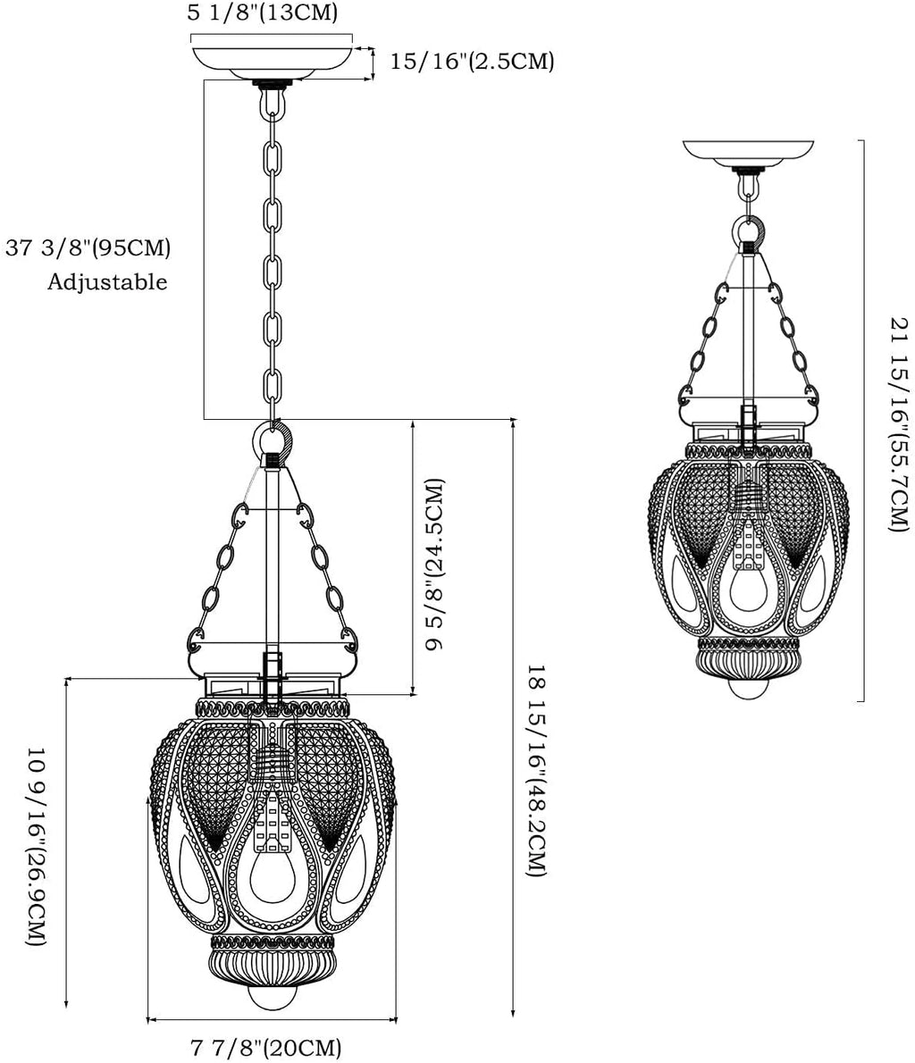 DSMJFU Black Glass Ceiling Pendant Light Kitchen Island Lighting Farmhouse Vintage Hanging Light Fixture for Dining Room, Entryway, Bathroom,Sink, Breakfast Nook