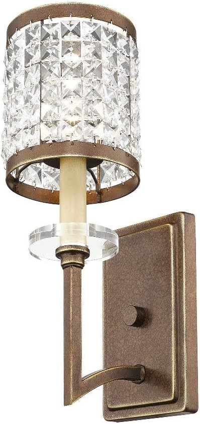 Livex Lighting 50561-64 Gramercy 1-Light Wall Sconce, Hand Painted Palacial Bronze