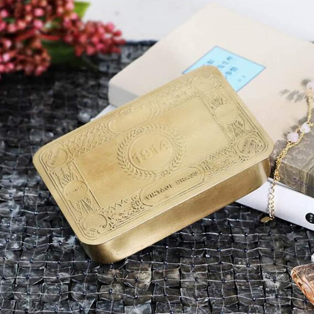 Handmade Vintage Brass Decorative Storage Box High Grade Jewelry Box Small Jewelry Box Organizer Portable Necklace Jewelry Finishing Box for Home Travel,