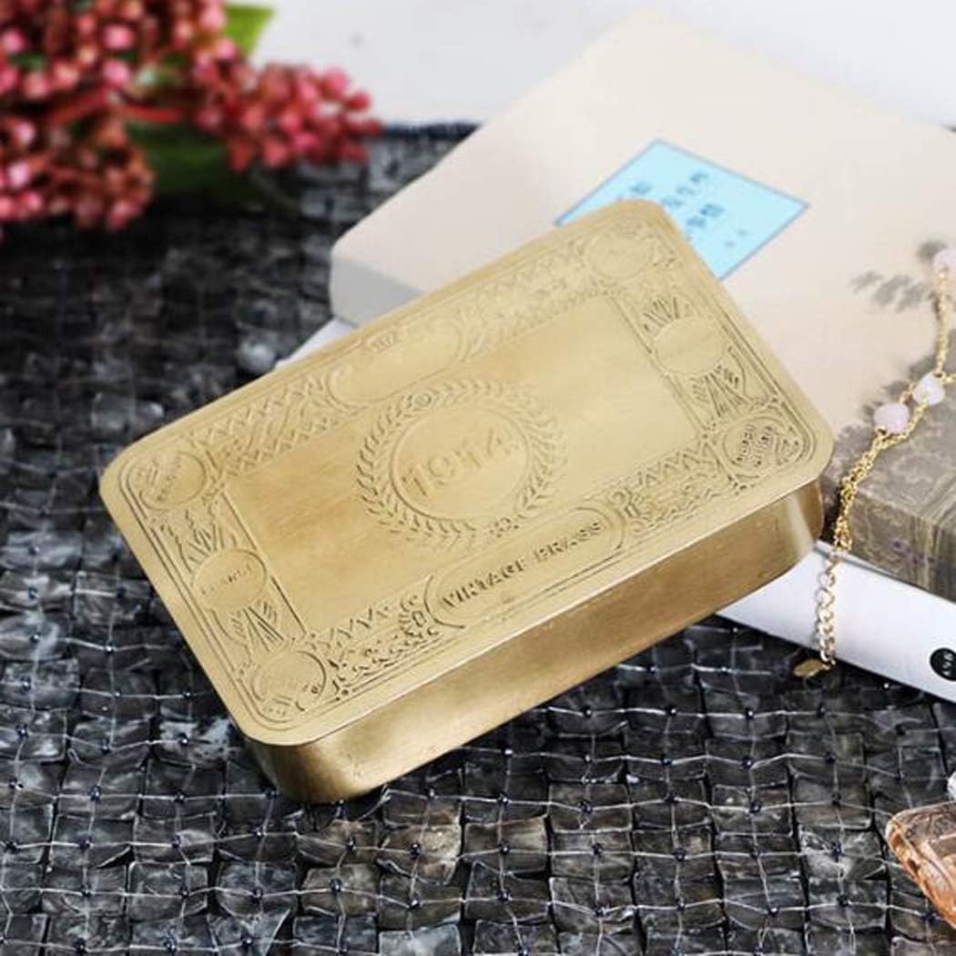 Handmade Vintage Brass Decorative Storage Box High Grade Jewelry Box Small Jewelry Box Organizer Portable Necklace Jewelry Finishing Box for Home Travel,