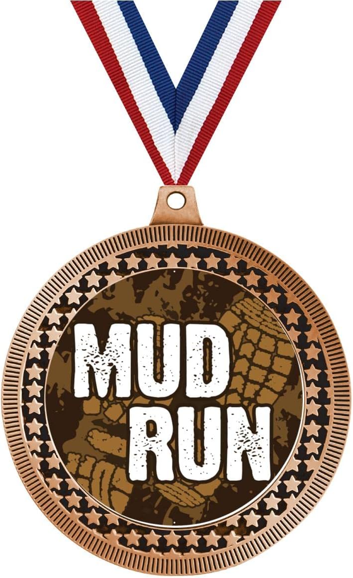 Crown Awards 2.75' Mud Run Award Medal, Bronze Vega Mud Run Team Trophy Award Includes Free Neck Ribbon