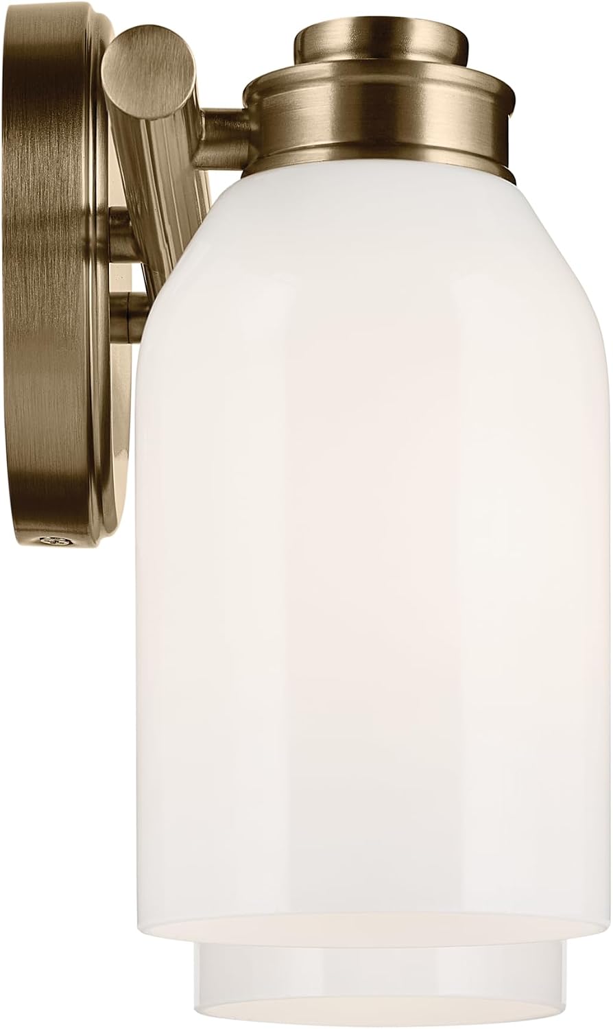 Kichler Shae 15' 2-Light Vanity Light Fixture with White Opal Glass in Champagne Bronze for Bathroom Vanity Over Mirror, Modern Coastal Style (15' W x 9' H), 55201CPZ