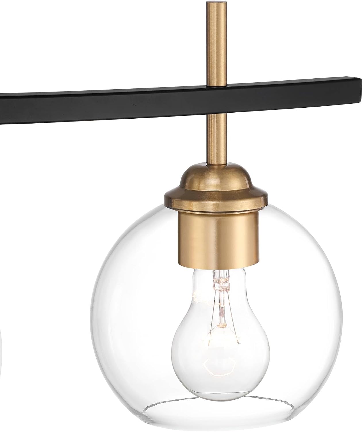 360 Lighting Modern Wall Light Sconce Black Gold Mixed Hardwire 27' 3-Light Fixture Clear Glass Globe Shade for Bedroom Bathroom Bedside Vanity Living Room Home Mirror Hallway Dining Kitchen