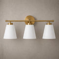 Hamilyeah Gold Bathroom Vanity Light Fixtures Over Mirror, 3 Light Vanity Lights with Frosted Glass, Industrial Vanity Lighting Fixtures for Bath, Restroom