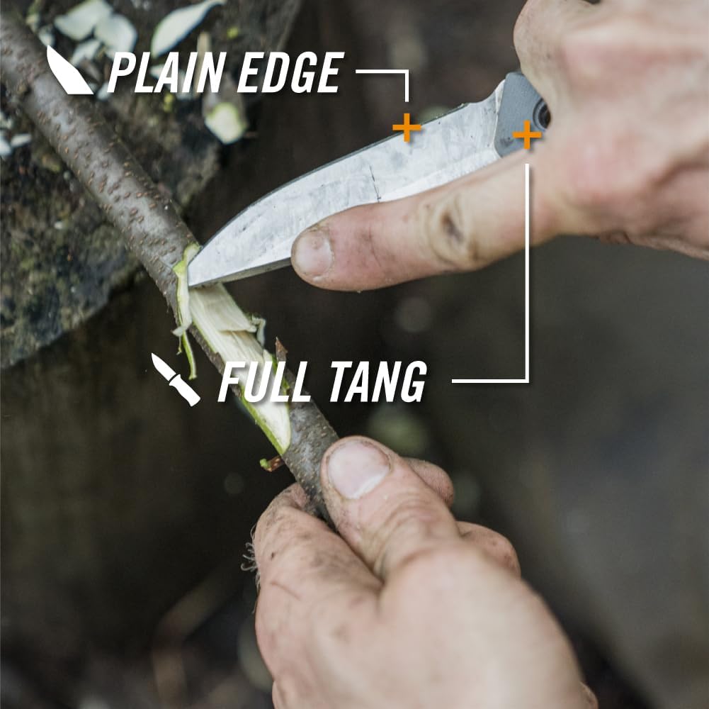 Gerber Gear Terracraft - Fixed Blade Survival Tactical Knife for Bushcraft, Camping, Outdoor & Hunting - Heavy Duty Full Tang Knife with Premium Leather Sheath - Made in USA - Green