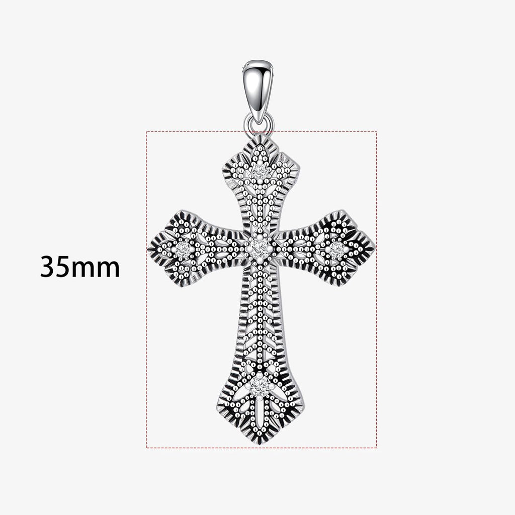Real Sterling Silver Religious Necklace for Women, s925 Silver Cross Necklace Christian Religion Jewelry for Confirmation Baptism Ladies Mom, 18+2'